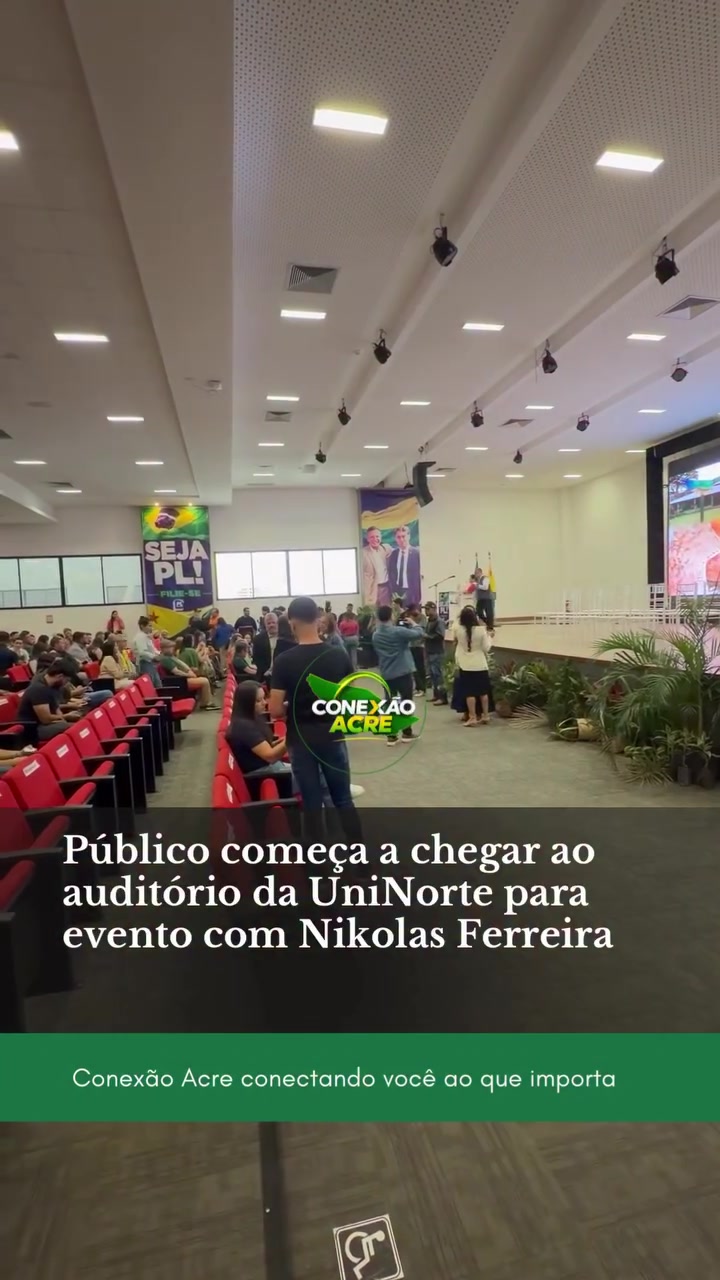 Público começa a chegar ao auditório da UniNorte para evento com Nikolas Ferreira