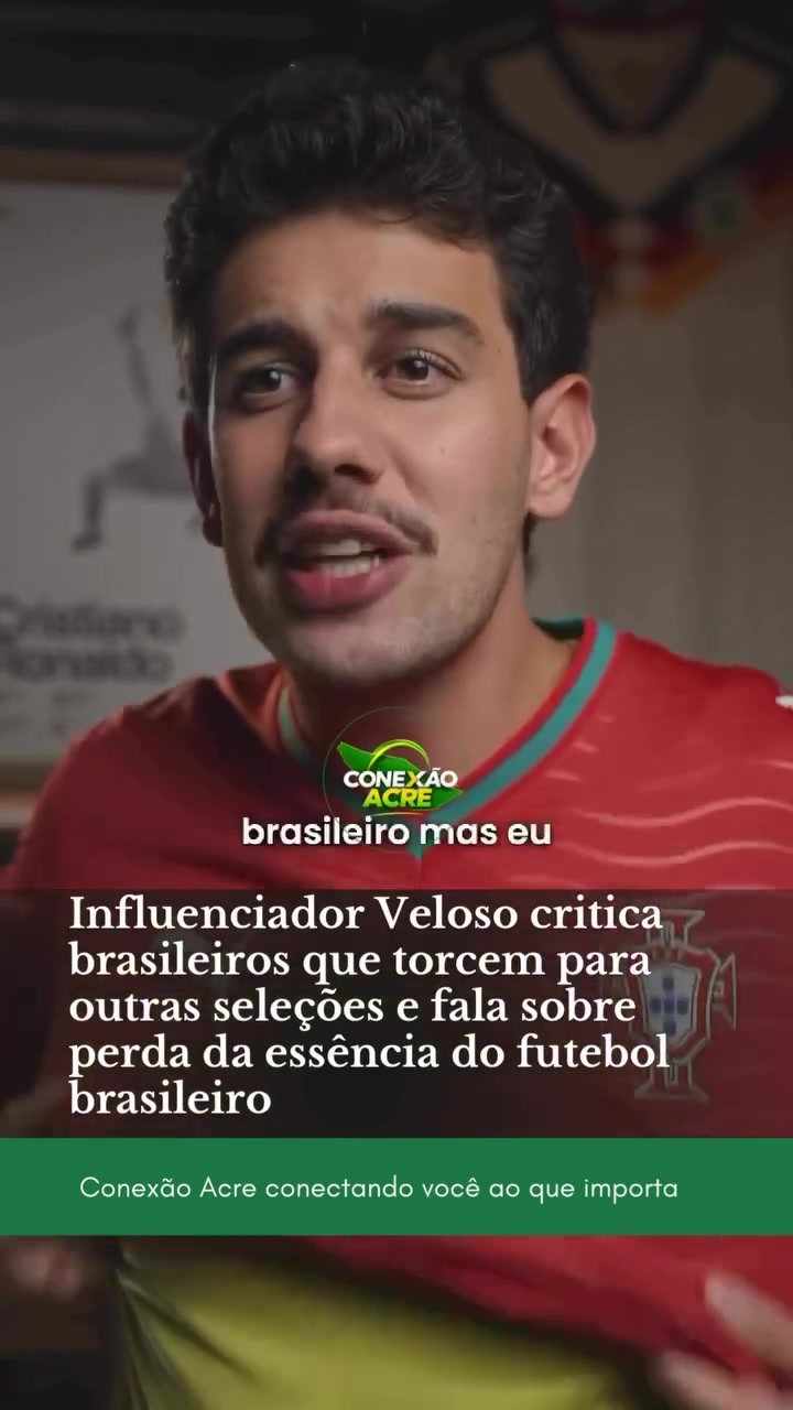 Influenciador Veloso critica brasileiros que torcem para outras seleções e fala sobre perda da essência do futebol brasileiro