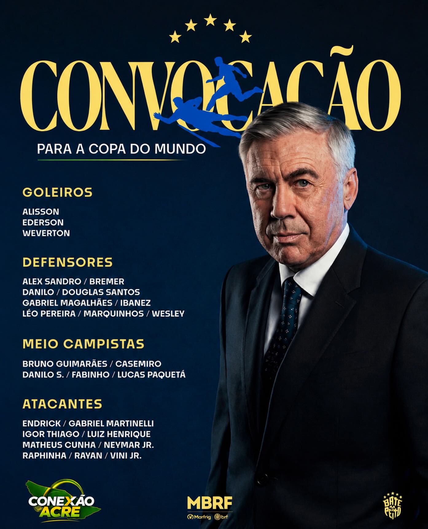 Convocação completa da Seleção Brasileira para a Copa do Mundo é divulgada