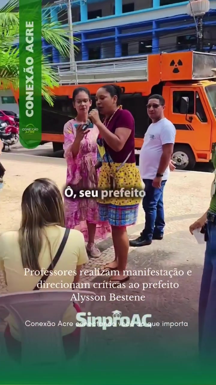 Professores realizam manifestação e direcionam críticas ao prefeito Alysson Bestene