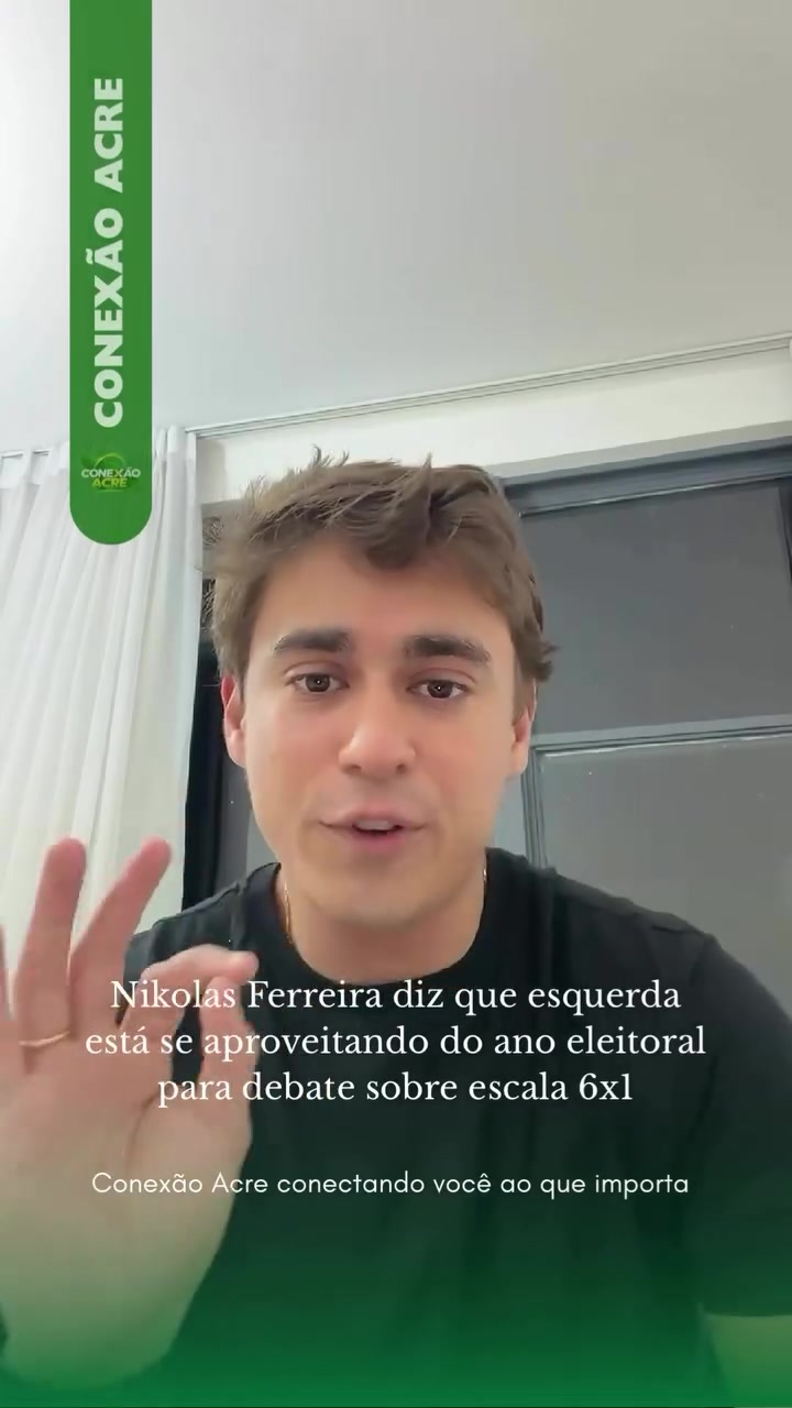 Nikolas Ferreira diz que esquerda está se aproveitando do ano eleitoral para debate sobre escala 6x1