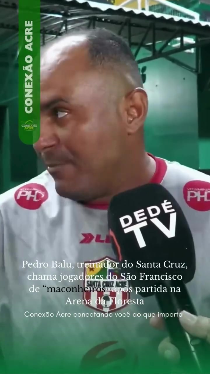 Pedro Balu, treinador do Santa Cruz, chama jogadores do São Francisco de "maconheiros" após partida na Arena da Floresta
