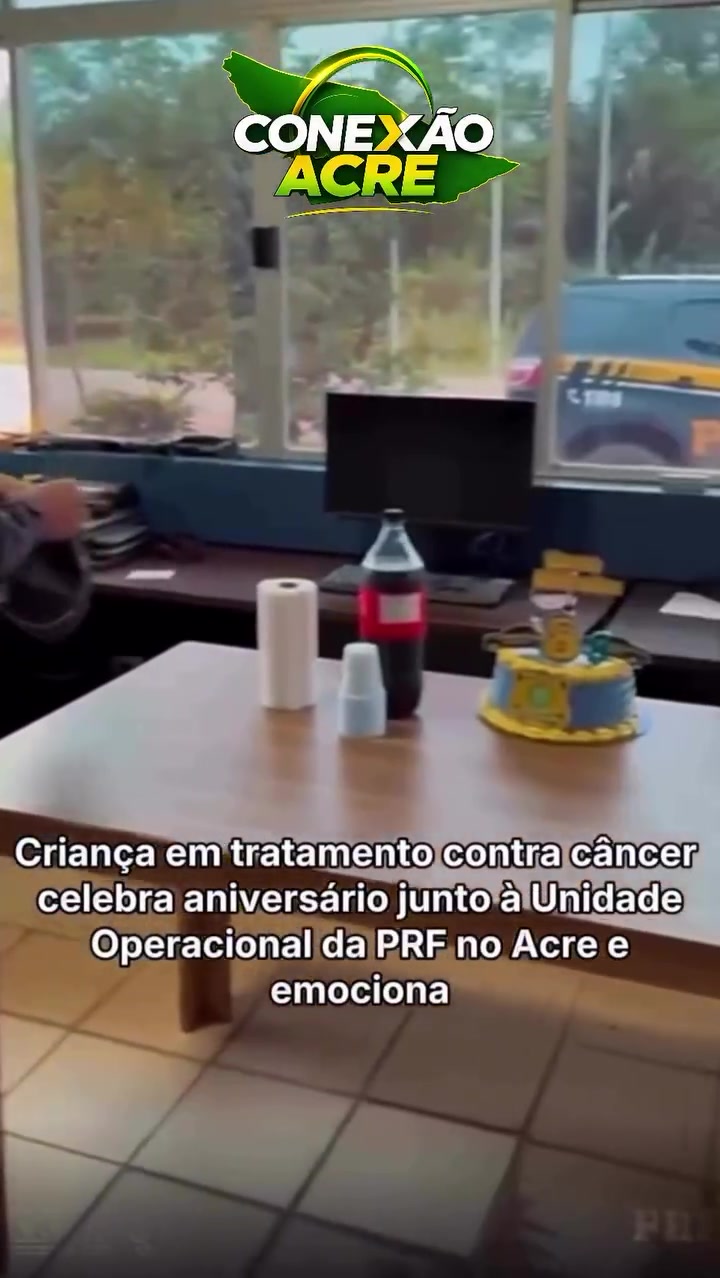 Criança em tratamento contra câncer celebra aniversário junto à Unidade Operacional da PRF no Acre e emociona