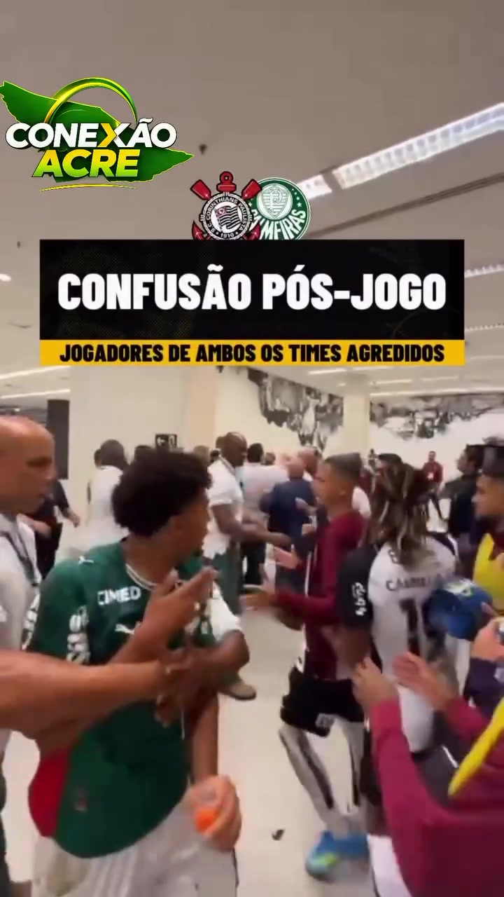 Confusão pós-jogo entre Corinthians e Palmeiras deixa jogadores de ambos os times agredidos