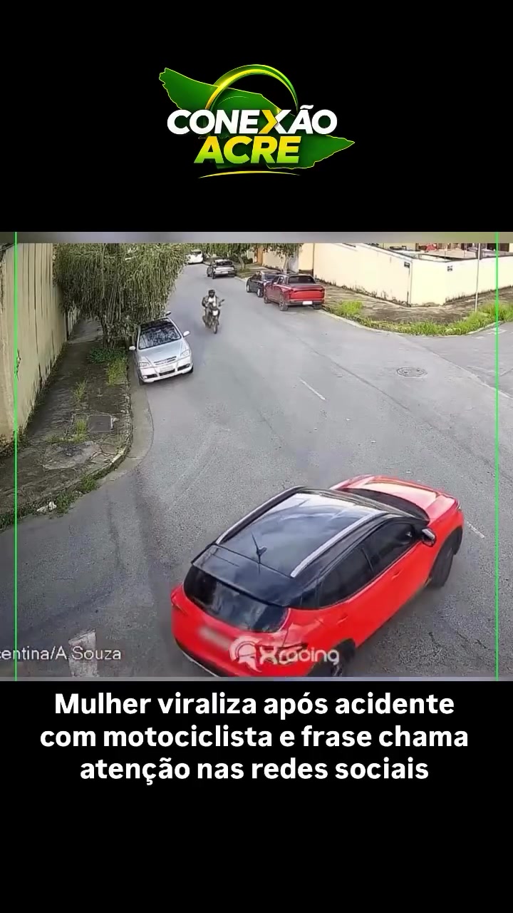 Mulher viraliza após acidente com motociclista e frase chama atenção nas redes sociais