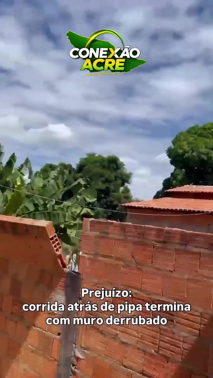 Prejuízo: corrida atrás de pipa termina com muro derrubado